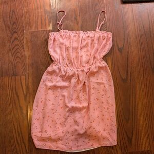 Sunday Best Blush Pink Floral Dress S Coquette Girly Ditsy Summer Spring 90s Y2K